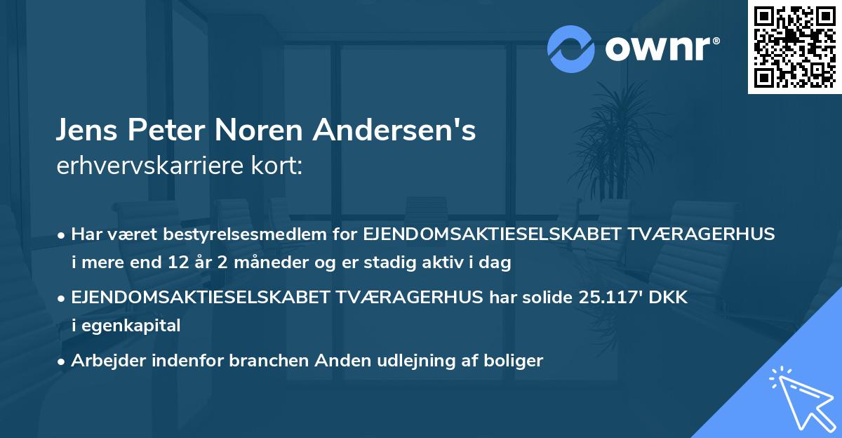 Jens Peter Noren Andersen's erhvervskarriere kort