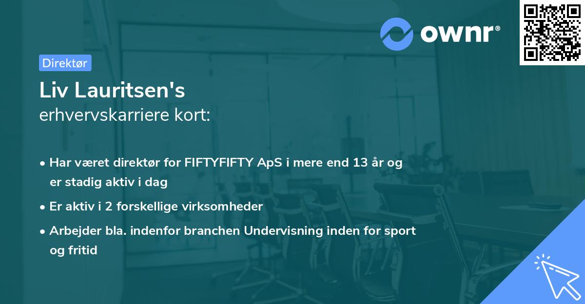 Liv Lauritsen's erhvervskarriere kort