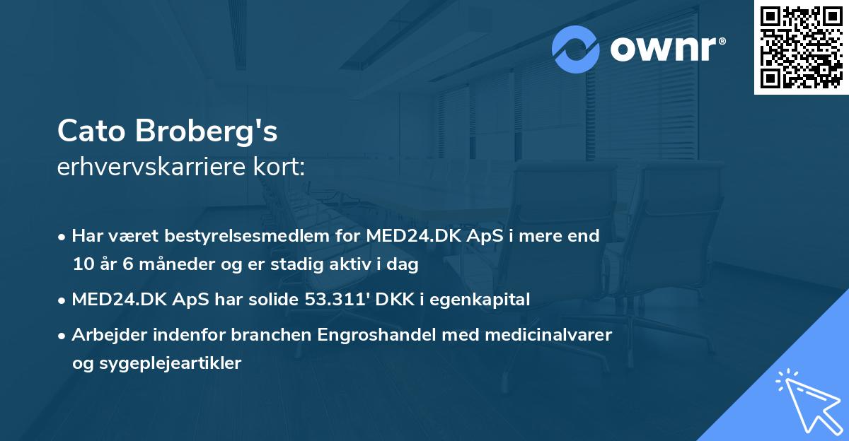 Cato Broberg's erhvervskarriere kort