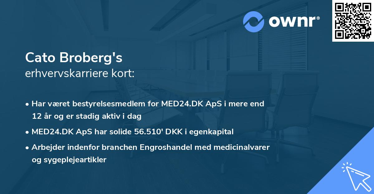Cato Broberg's erhvervskarriere kort