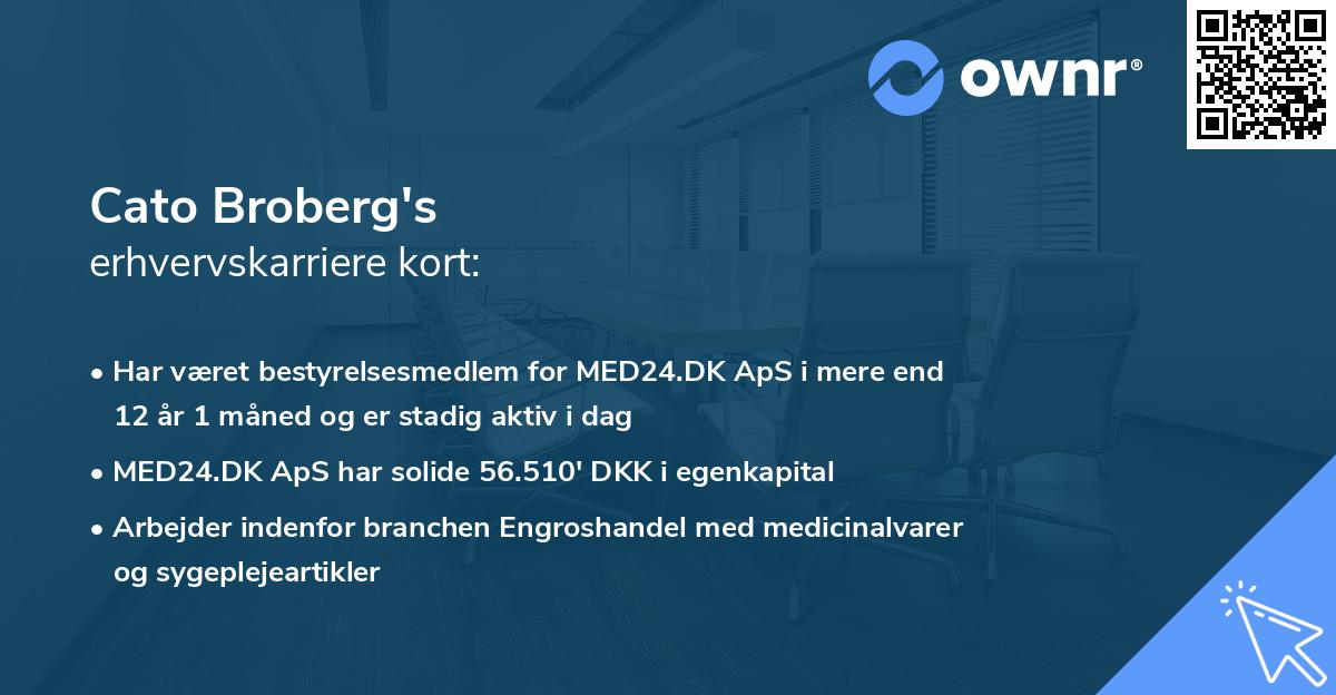 Cato Broberg's erhvervskarriere kort