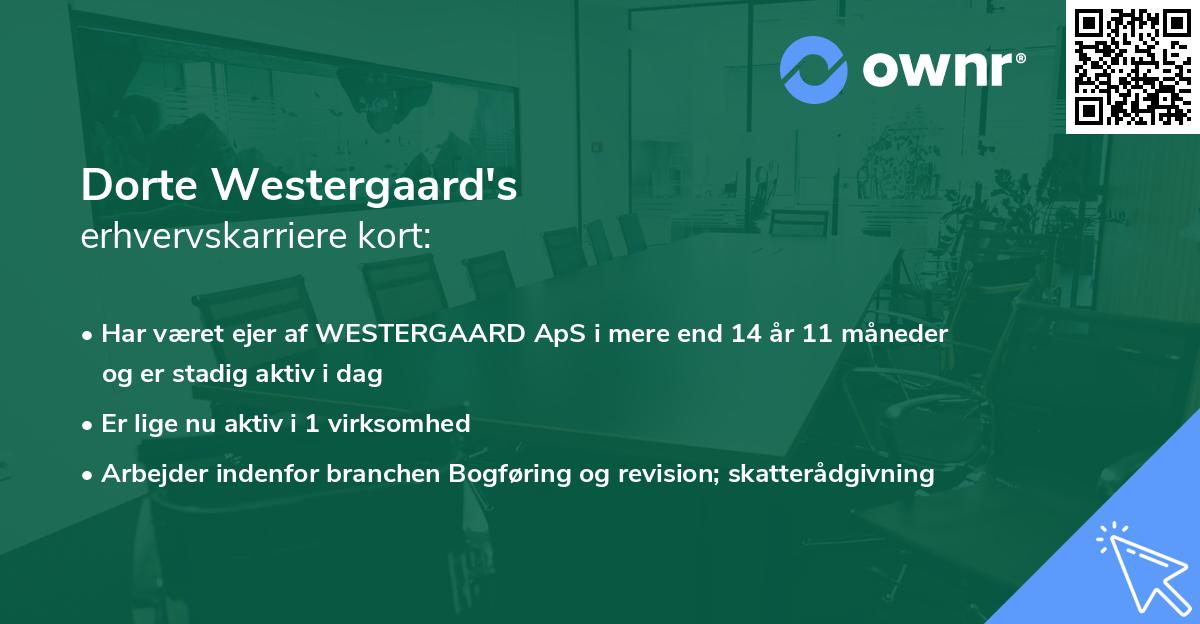 Dorte Westergaard's erhvervskarriere kort