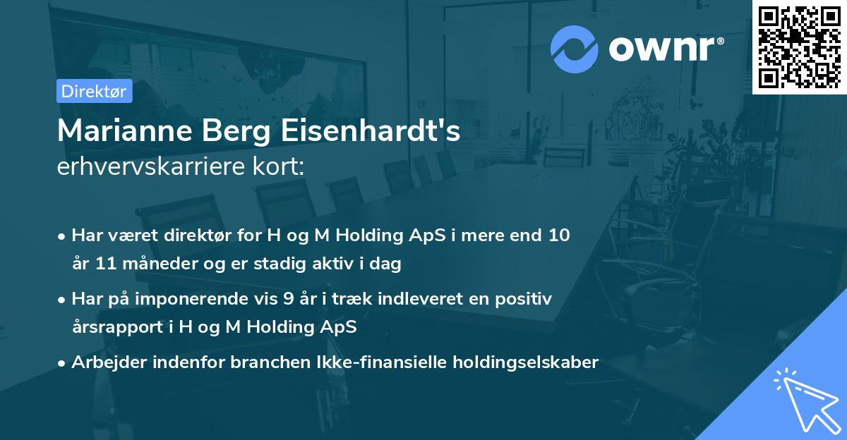 Marianne Berg Eisenhardt's erhvervskarriere kort