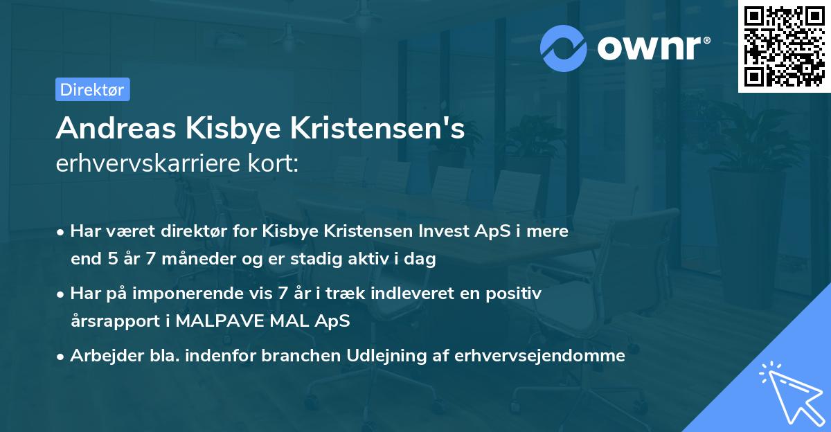 Andreas Kisbye Kristensen's erhvervskarriere kort