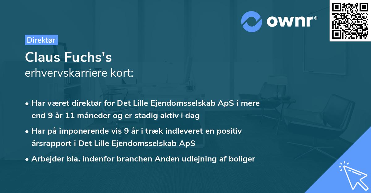 Claus Fuchs's erhvervskarriere kort