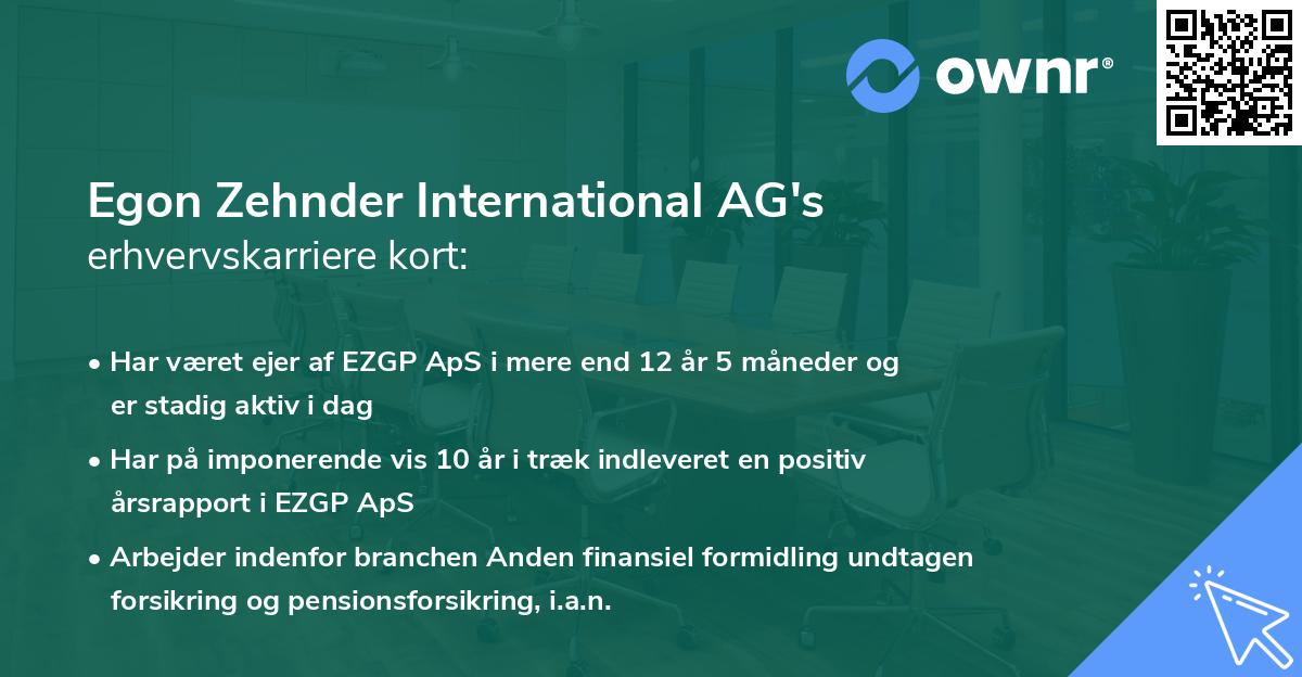 Egon Zehnder International AG's erhvervskarriere kort