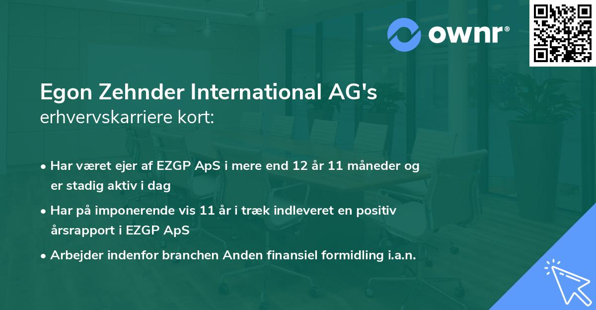 Egon Zehnder International AG's erhvervskarriere kort