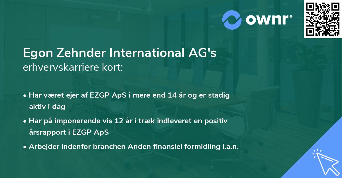Egon Zehnder International AG's erhvervskarriere kort