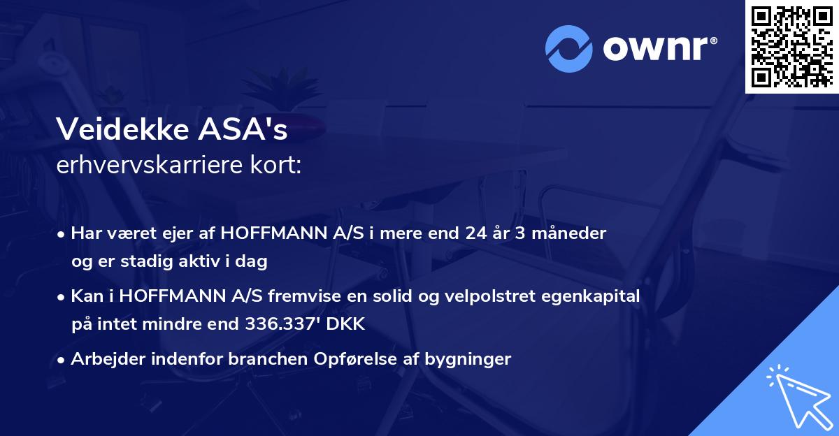 Veidekke ASA's erhvervskarriere kort