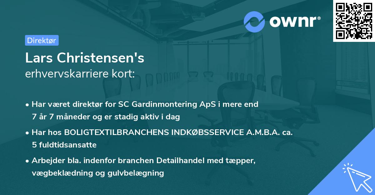 Lars Christensen's erhvervskarriere kort