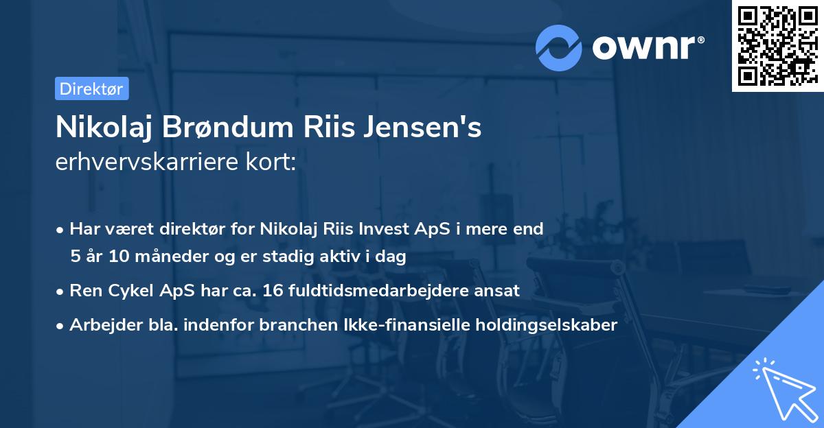 Nikolaj Brøndum Riis Jensen's erhvervskarriere kort