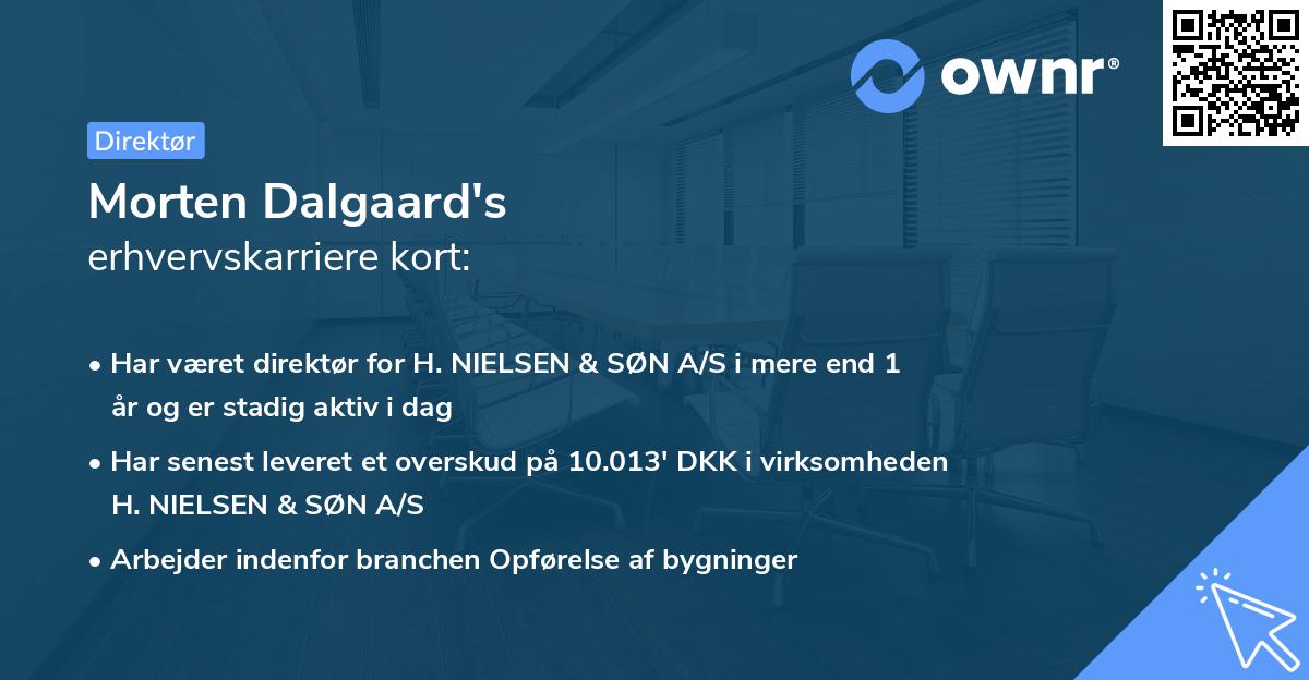 Morten Dalgaard's erhvervskarriere kort