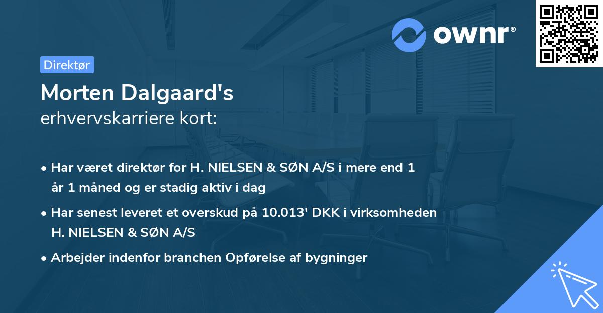 Morten Dalgaard's erhvervskarriere kort