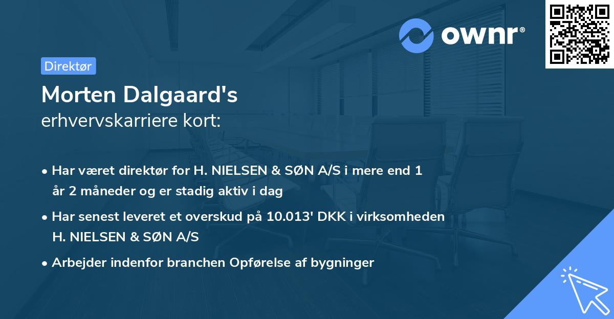 Morten Dalgaard's erhvervskarriere kort