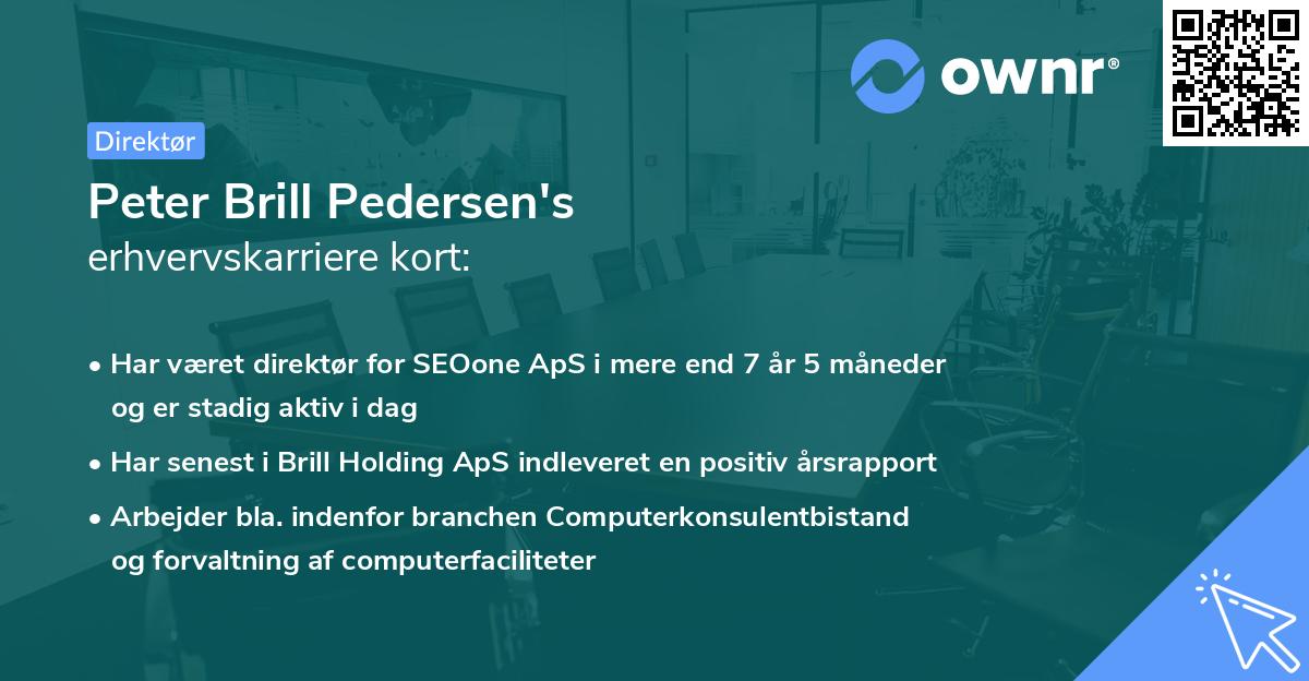 Peter Brill Pedersen's erhvervskarriere kort