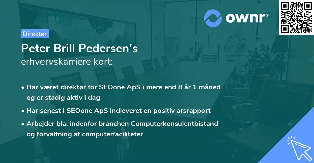 Peter Brill Pedersen's erhvervskarriere kort