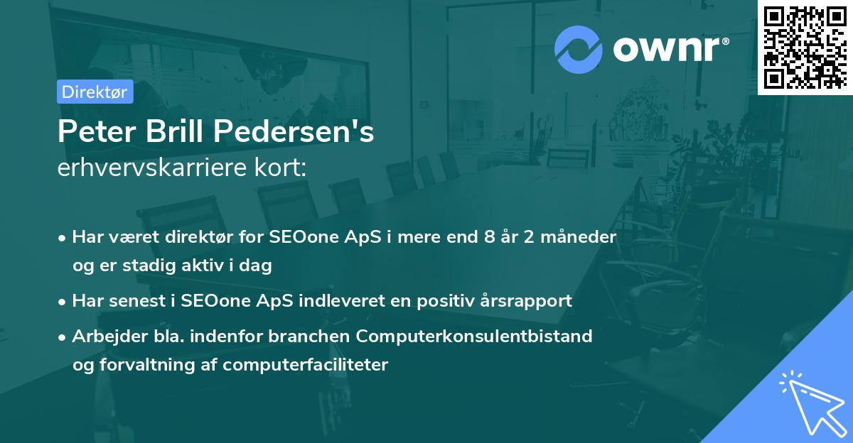 Peter Brill Pedersen's erhvervskarriere kort