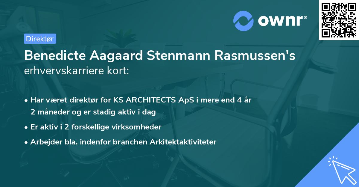 Benedicte Aagaard Stenmann Rasmussen's erhvervskarriere kort