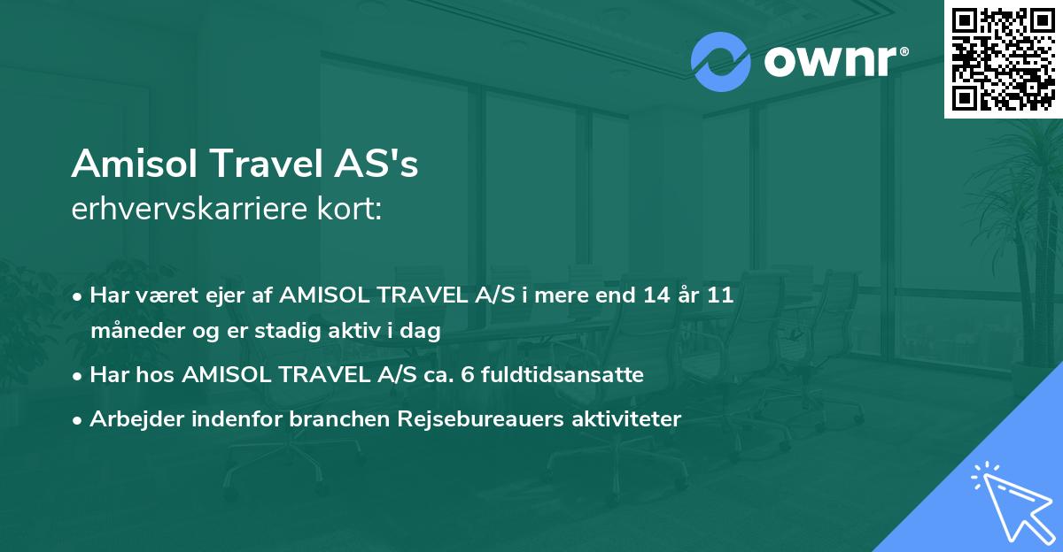 Amisol Travel AS's erhvervskarriere kort