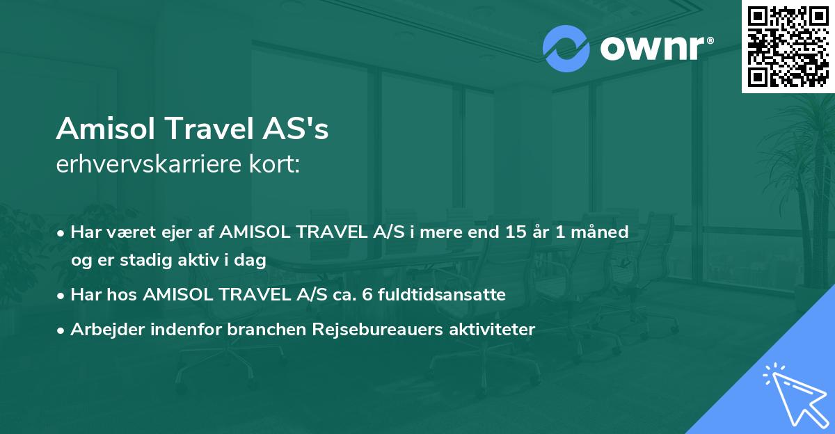 Amisol Travel AS's erhvervskarriere kort