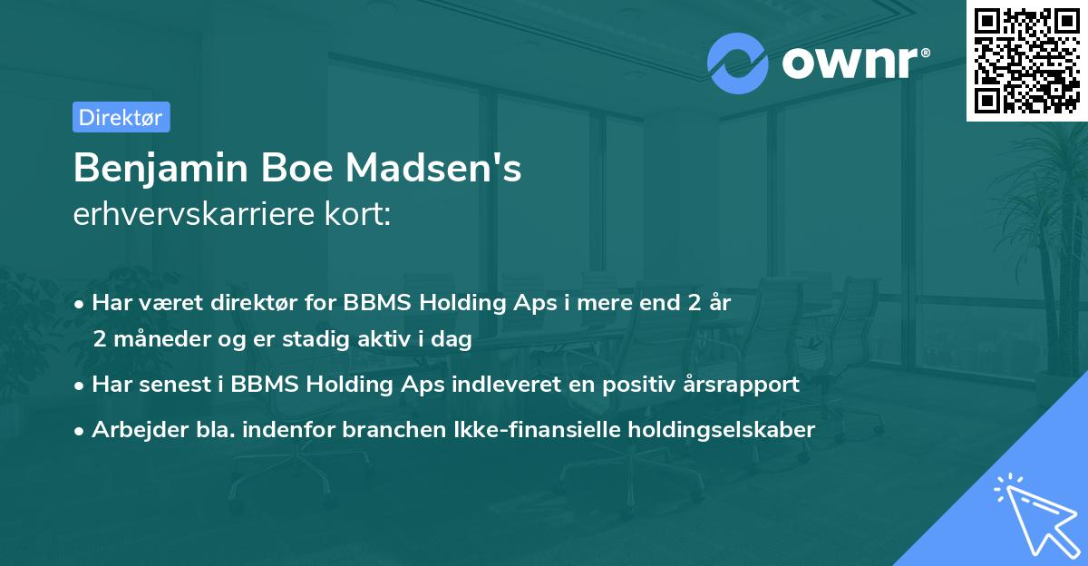 Benjamin Boe Madsen's erhvervskarriere kort