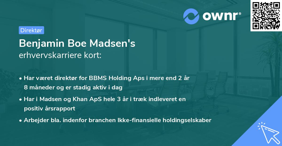 Benjamin Boe Madsen's erhvervskarriere kort