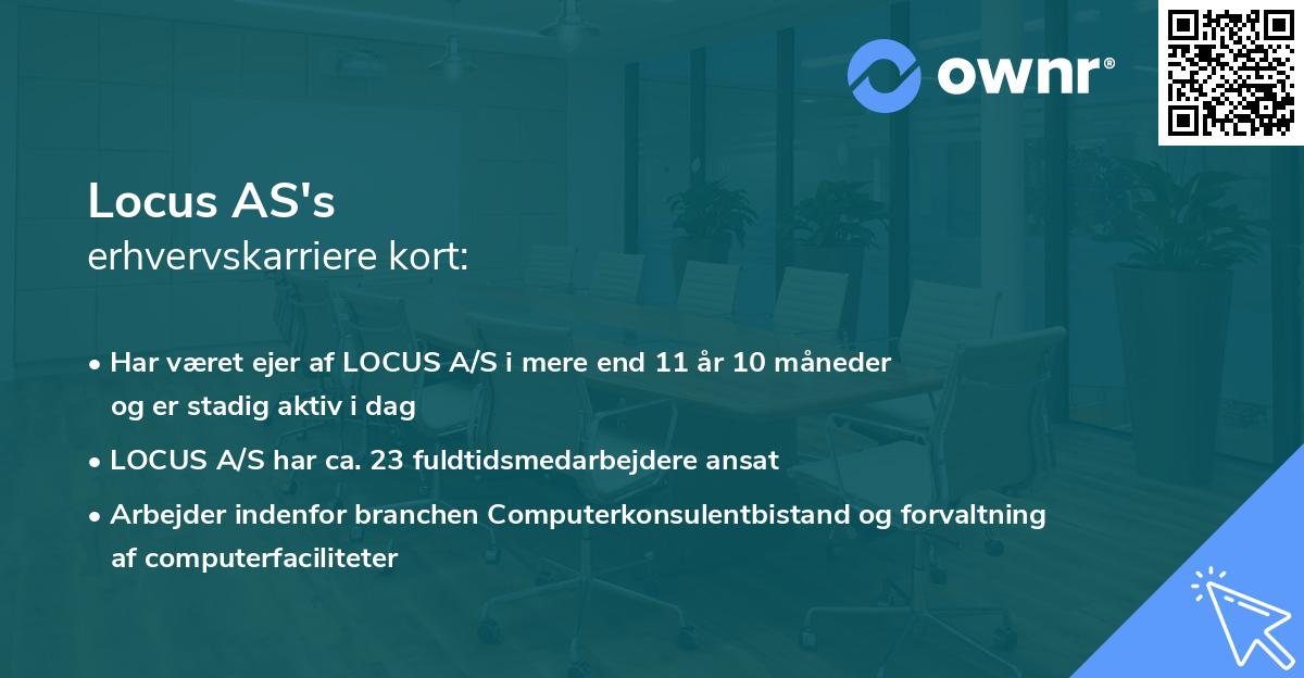 Locus AS's erhvervskarriere kort