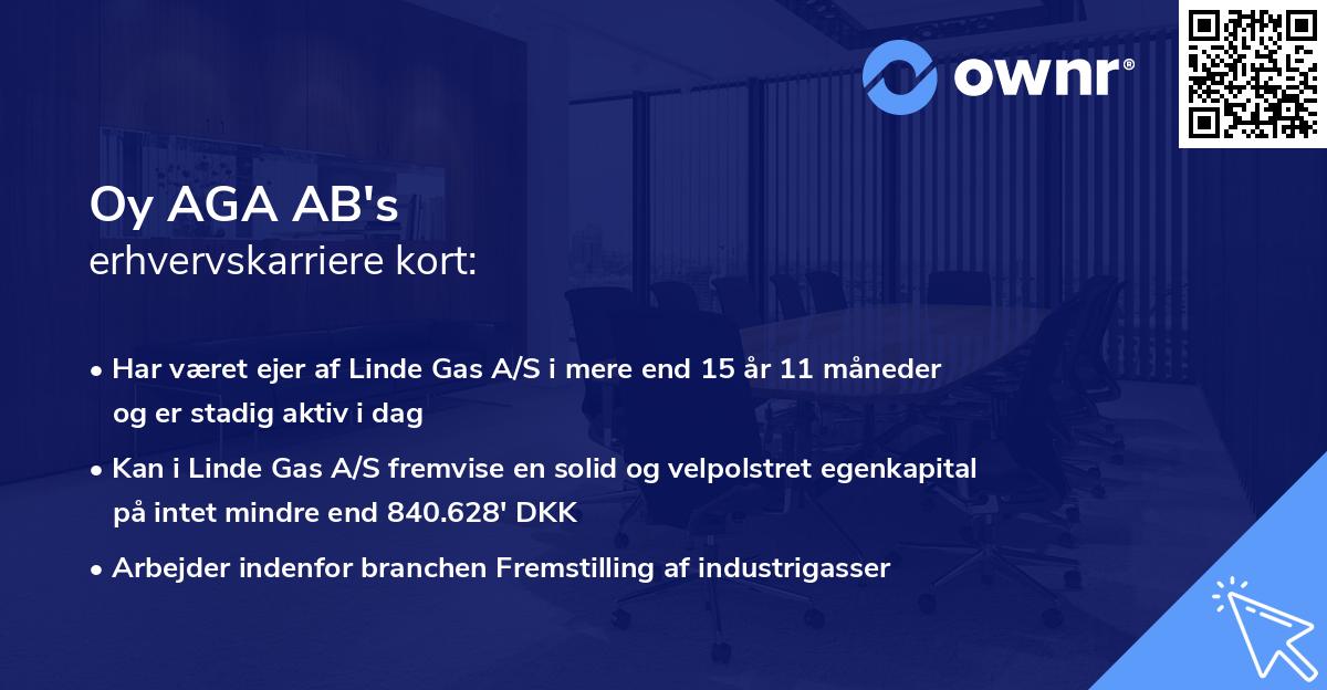 Oy AGA AB's erhvervskarriere kort