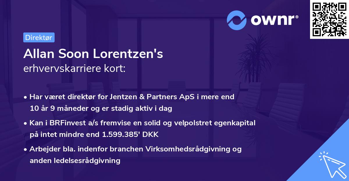 Allan Soon Lorentzen's erhvervskarriere kort