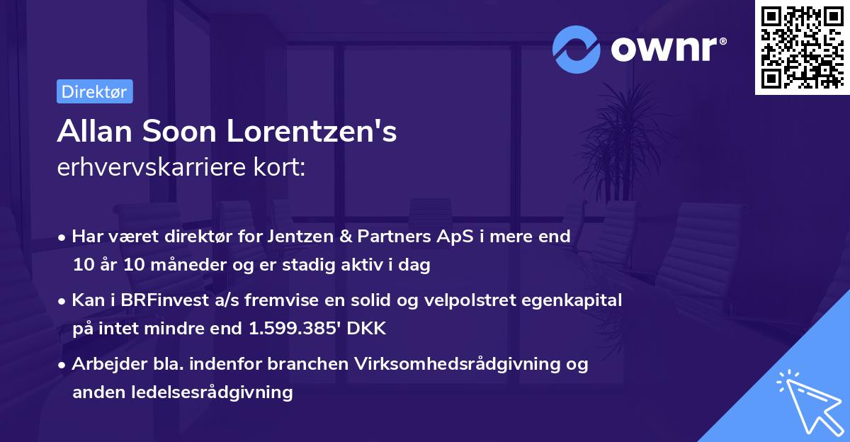 Allan Soon Lorentzen's erhvervskarriere kort