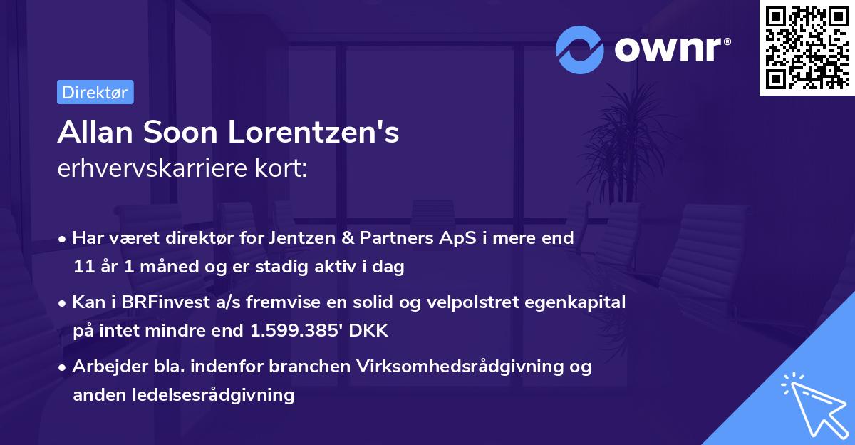 Allan Soon Lorentzen's erhvervskarriere kort