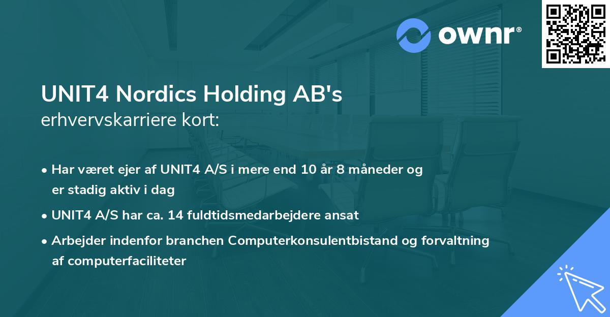 UNIT4 Nordics Holding AB's erhvervskarriere kort