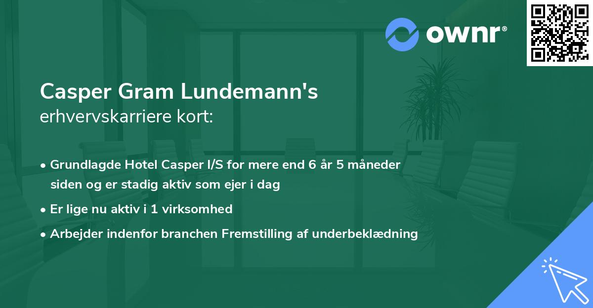 Casper Gram Lundemann's erhvervskarriere kort