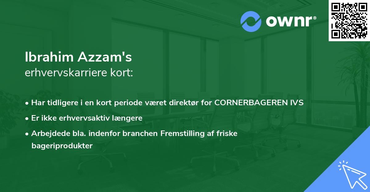 Ibrahim Azzam's erhvervskarriere kort