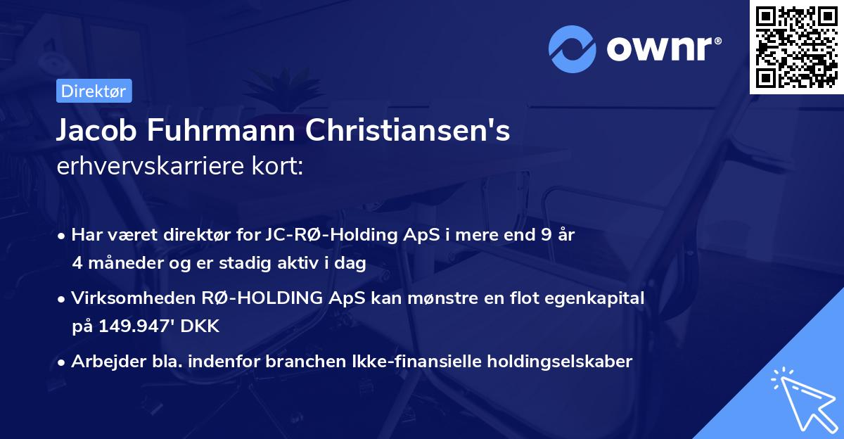 Jacob Fuhrmann Christiansen's erhvervskarriere kort