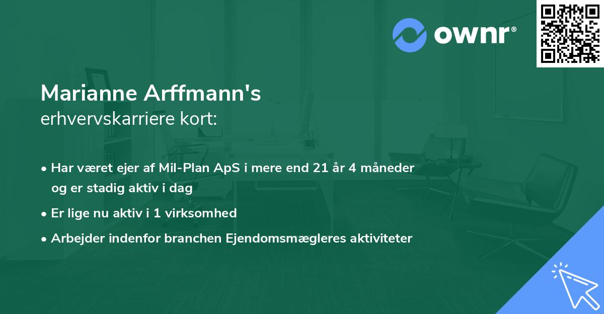 Marianne Arffmann's erhvervskarriere kort