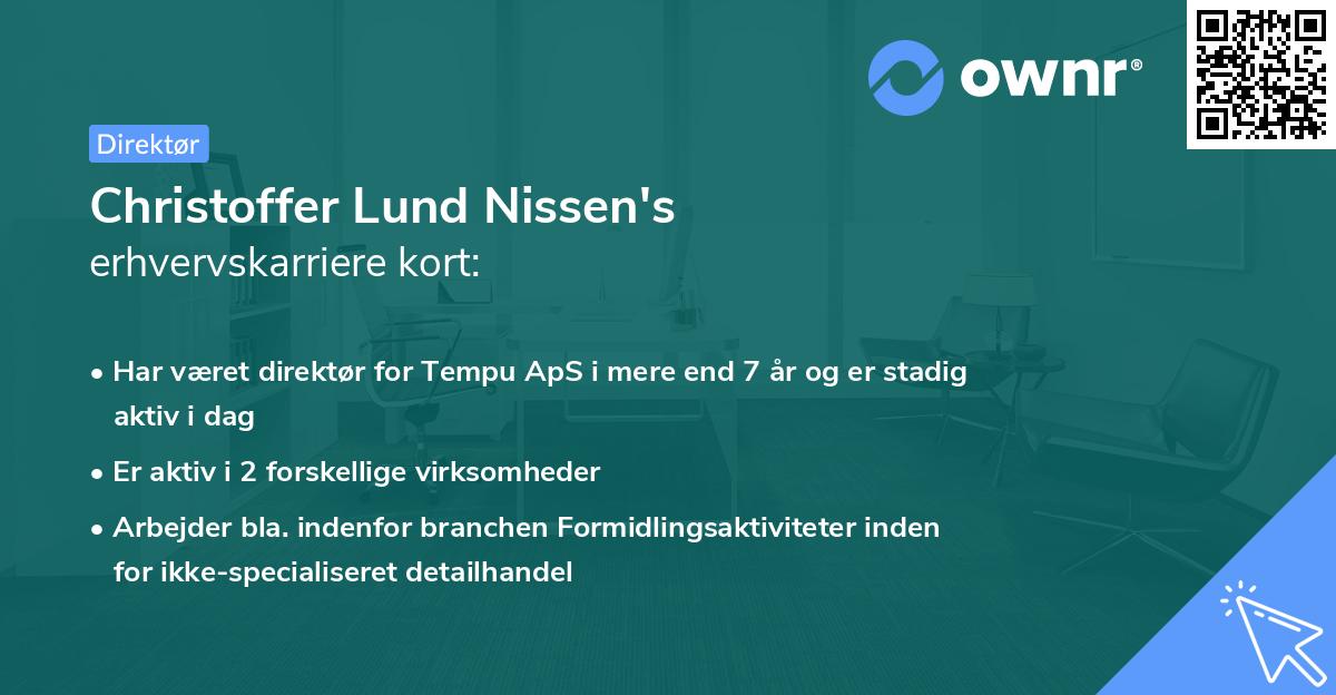 Christoffer Lund Nissen's erhvervskarriere kort