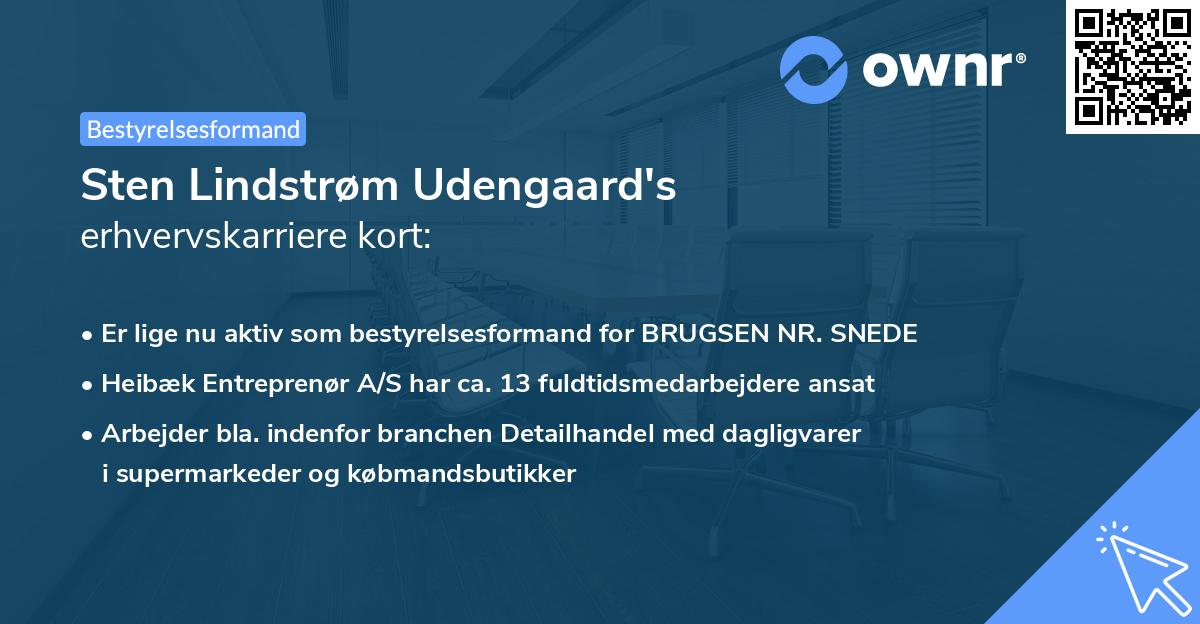 Sten Lindstrøm Udengaard's erhvervskarriere kort