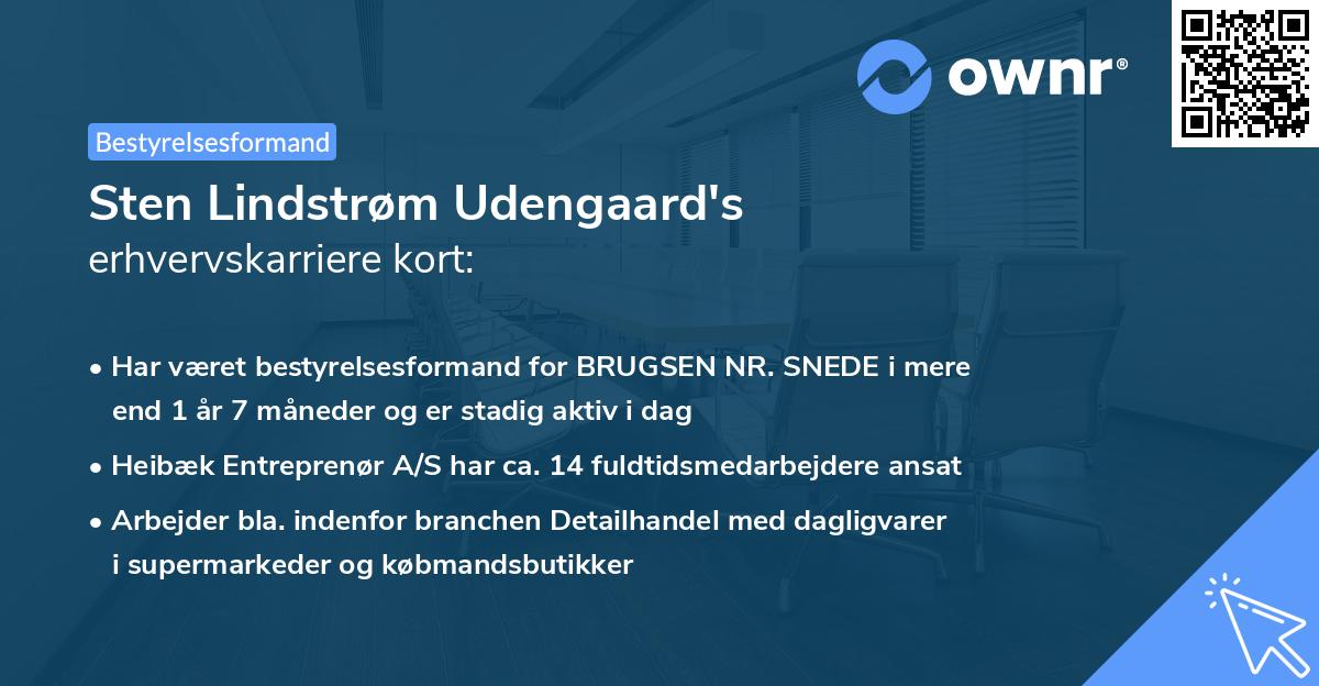 Sten Lindstrøm Udengaard's erhvervskarriere kort