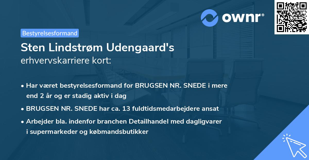 Sten Lindstrøm Udengaard's erhvervskarriere kort