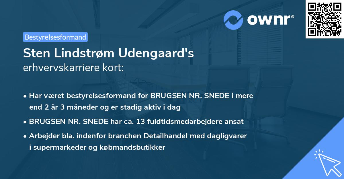 Sten Lindstrøm Udengaard's erhvervskarriere kort