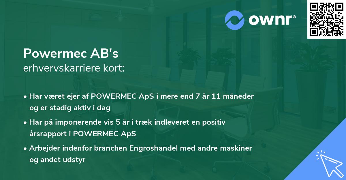 Powermec AB's erhvervskarriere kort