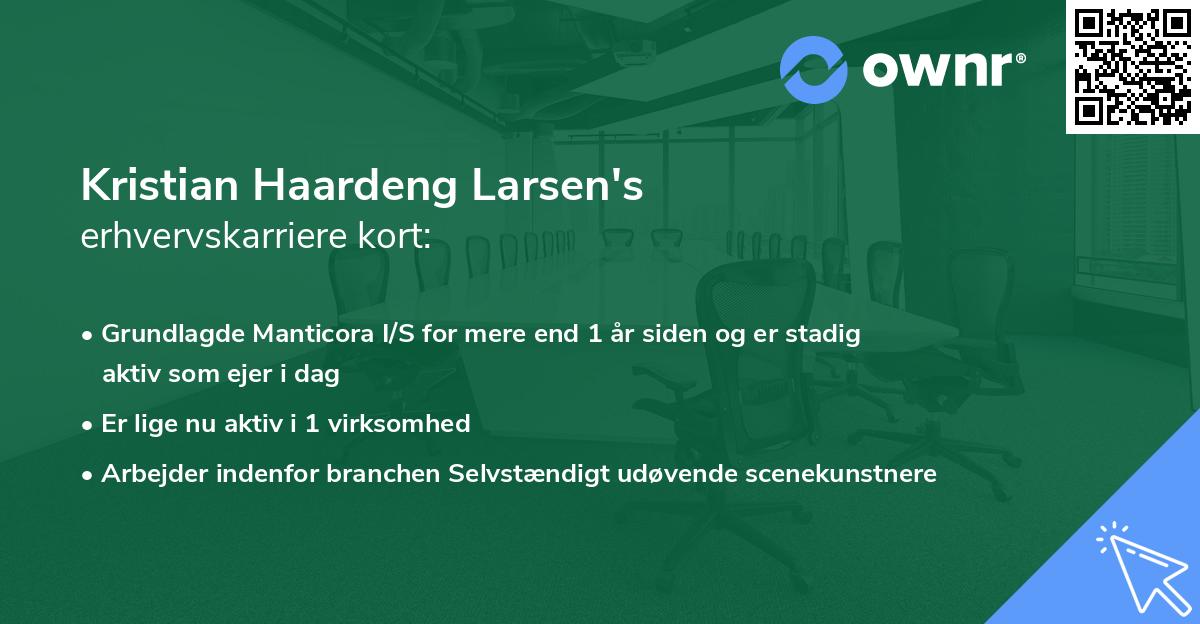 Kristian Haardeng Larsen's erhvervskarriere kort