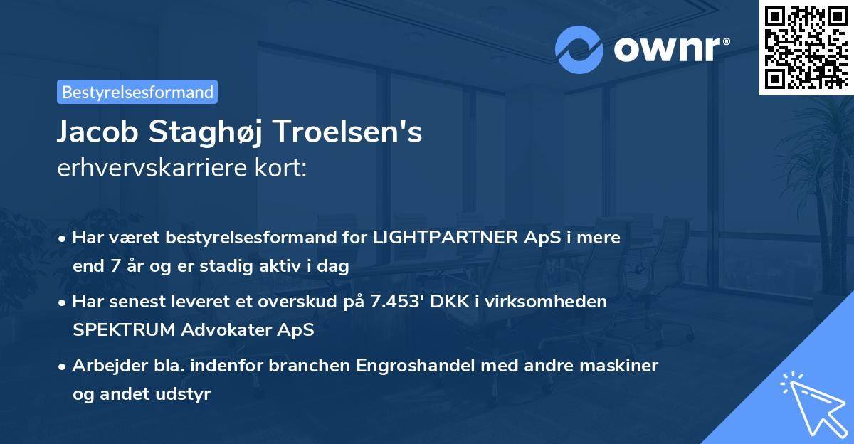 Jacob Staghøj Troelsen's erhvervskarriere kort