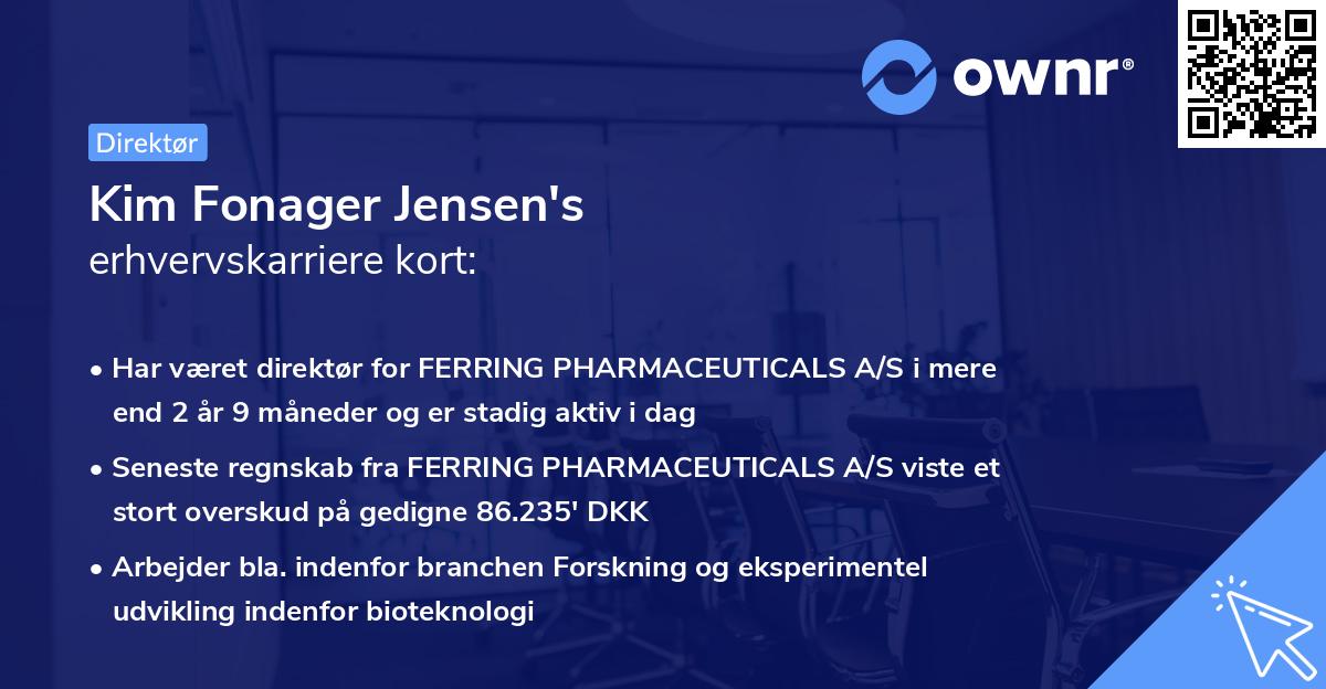 Kim Fonager Jensen's erhvervskarriere kort