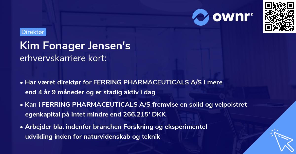 Kim Fonager Jensen's erhvervskarriere kort