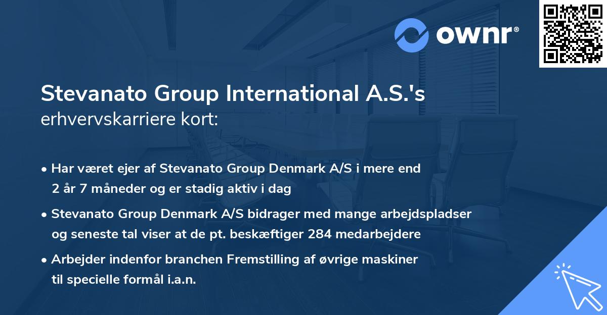 Stevanato Group International A.S.'s erhvervskarriere kort