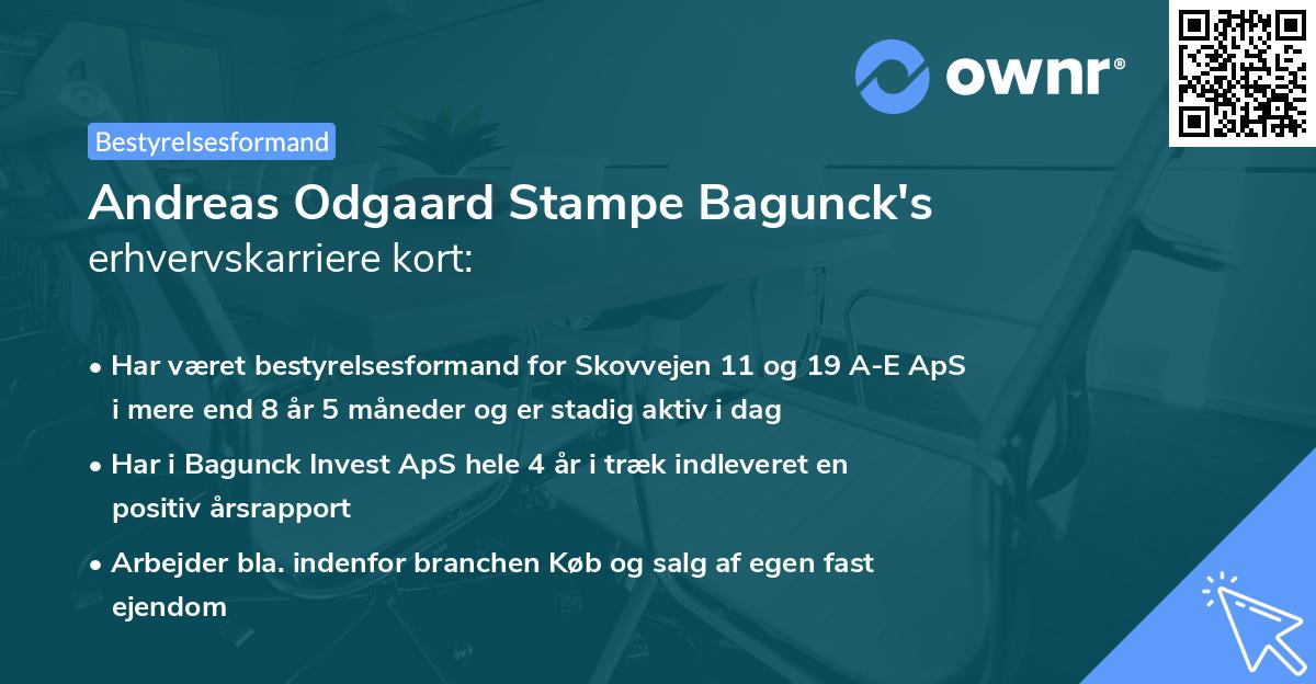 Andreas Odgaard Stampe Bagunck's erhvervskarriere kort