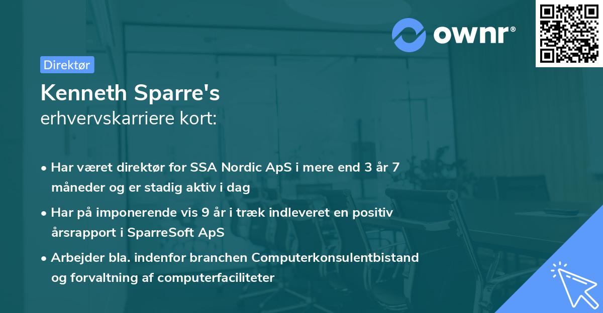 Kenneth Sparre's erhvervskarriere kort
