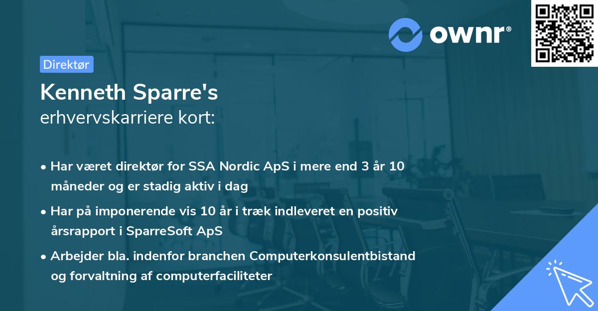 Kenneth Sparre's erhvervskarriere kort